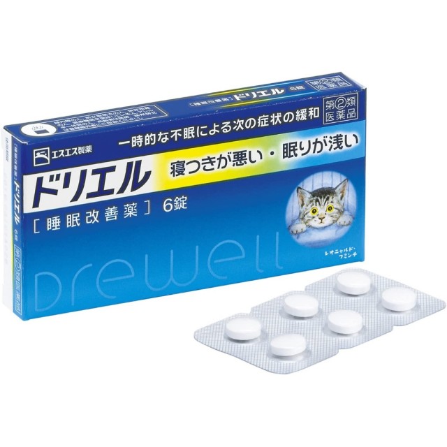 日本- 白兔 SS制藥 Drewell 睡眠改善錠 6粒  