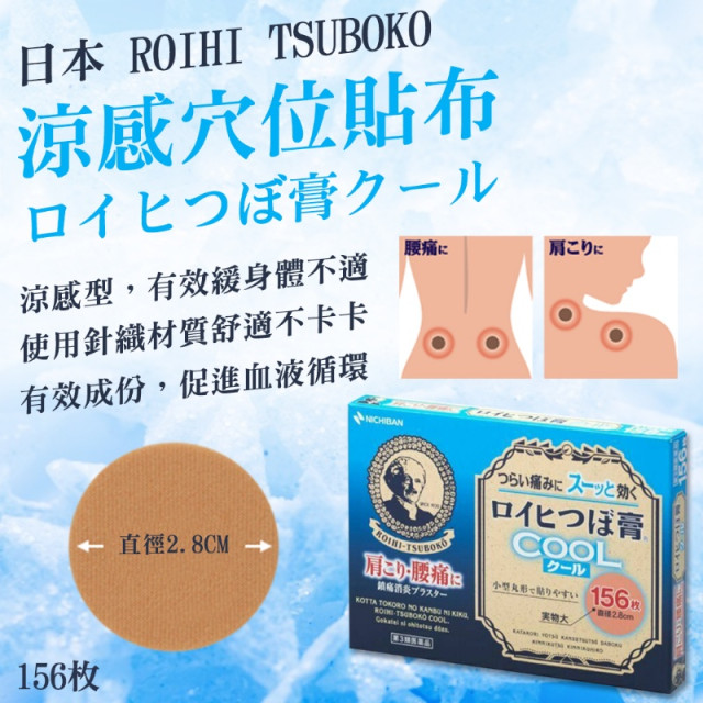 日本-老爺爺Nichiban ROIHI酸痛貼膏 156枚 淺藍涼感