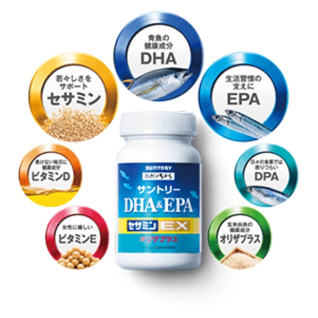 日本 三得利 魚油 DHA＆EPA+芝麻明E 120粒/30日 (境內版) 