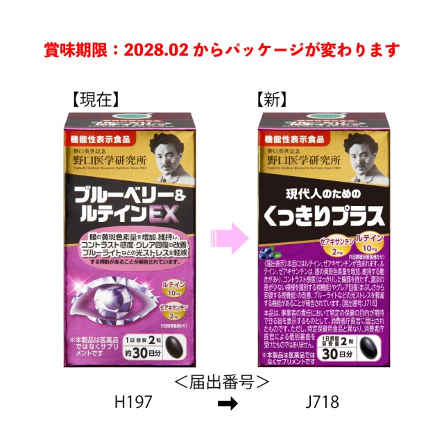日本 野口醫學研究所 藍莓葉黃素 EX強效 60粒(30日分)