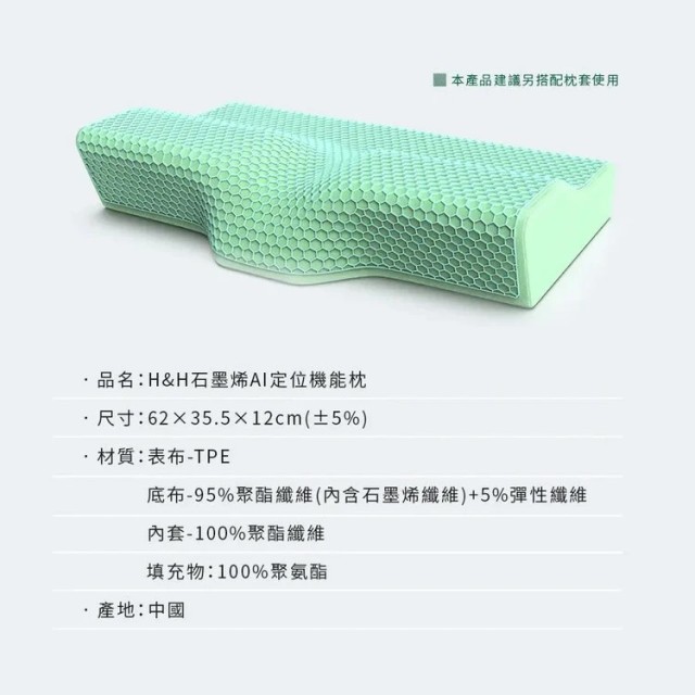 AI定位機能枕 - TPE立體蜂巢設計（單顆）