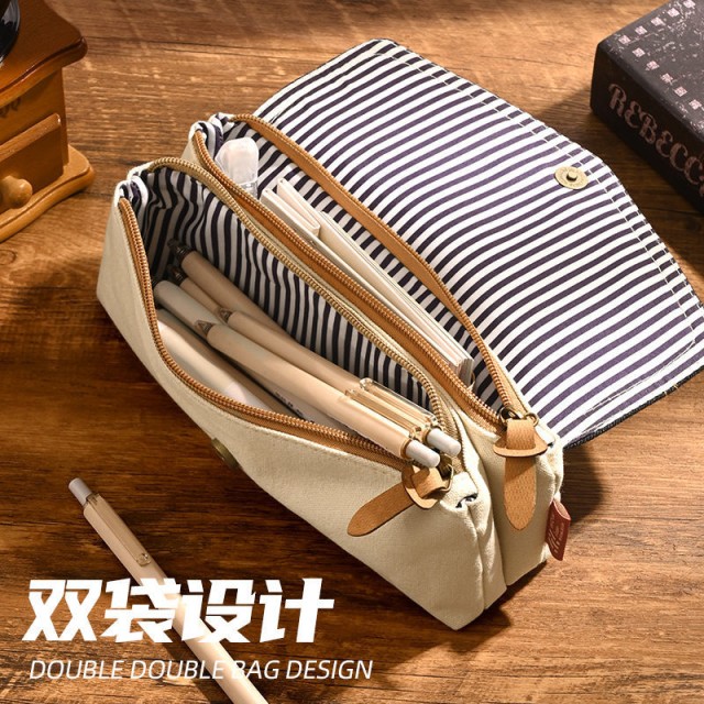 📚復古牛仔雙層大容量筆袋【缺色隨機】