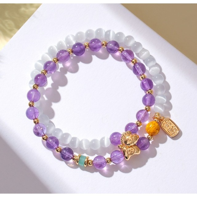 人緣財運全加滿🧧Aremeh《馬上幸福》天然晶石雙圈招福手串
