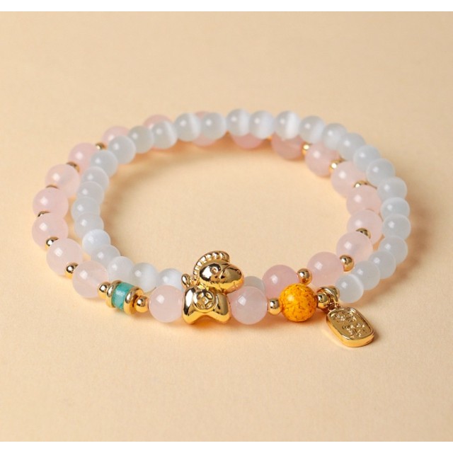 人緣財運全加滿🧧Aremeh《馬上幸福》天然晶石雙圈招福手串
