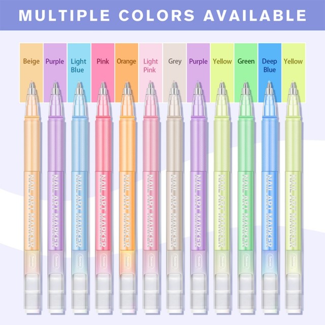 隨手畫都可做美甲🎨12色高顏值美甲彩繪筆【1mm 筆尖】