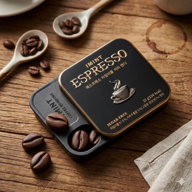 隨身咖啡館🤎專為大人設計 韓國 I'MINT 濃縮義式咖啡木糖醇咖啡糖 32g