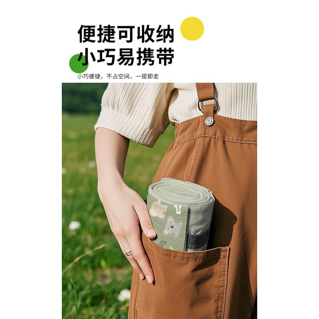 一提就走👜超大防水防潮 便攜式口袋野餐墊 2.2*2.1m【款式隨機】