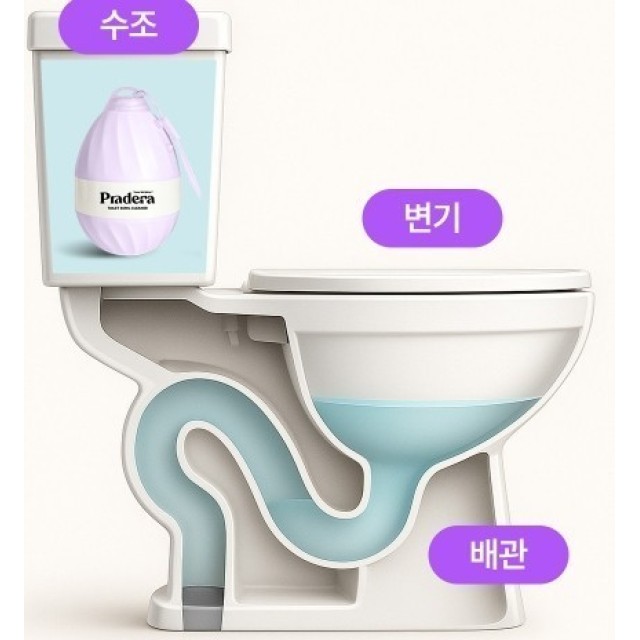 懶人必備!!🚽韓國 Pradera 瓶裝大容量馬桶清潔劑 4入/盒【附衛生掛繩】