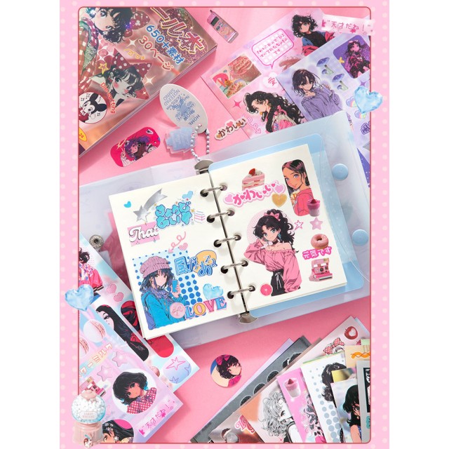 復古感直接拉滿!!💖昭和千禧復古少女貼貼宇宙 一組2本【2款各1/缺款隨機】