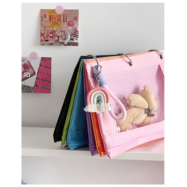 超能分類王🌈多巴胺彩虹透明收納神包 六件組【附彩虹吊飾】