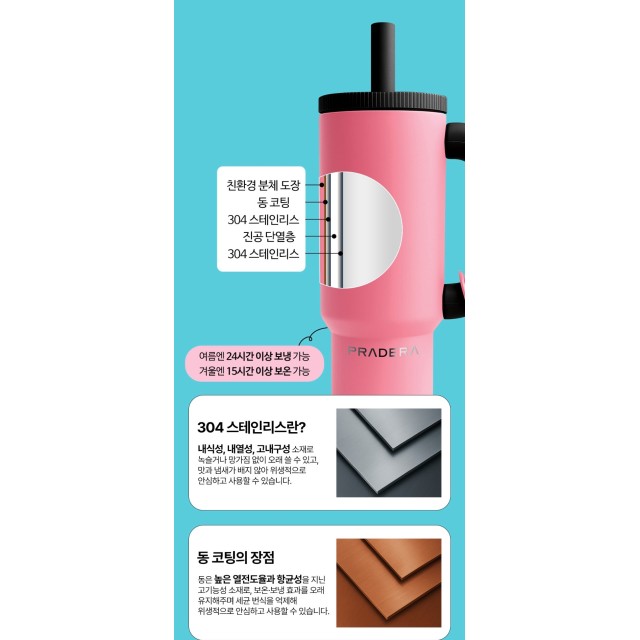 拎著它出門回頭率超高!!😎Pradera 大容量不鏽鋼時尚保溫杯 1.2L【贈鑰匙圈(顏色隨機)+止滑墊】