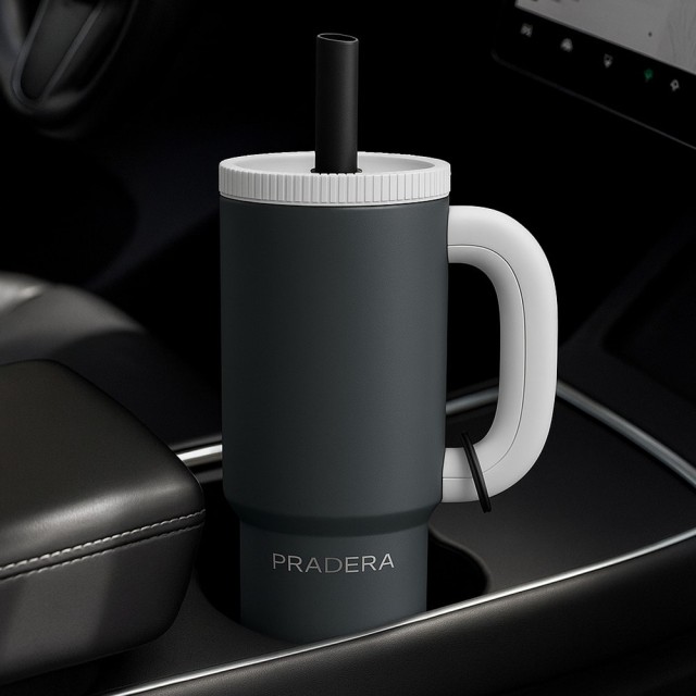 拎著它出門回頭率超高!!😎Pradera 大容量不鏽鋼時尚保溫杯 1.2L【贈鑰匙圈(顏色隨機)+止滑墊】