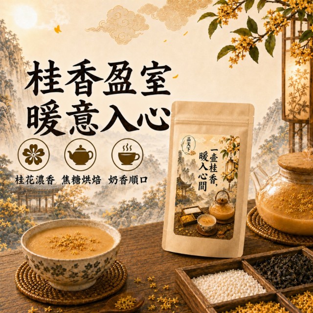 茶韻回甘×糯香綿柔🌼品天下 焦糖桂花糯香烤奶茶材料包 80g