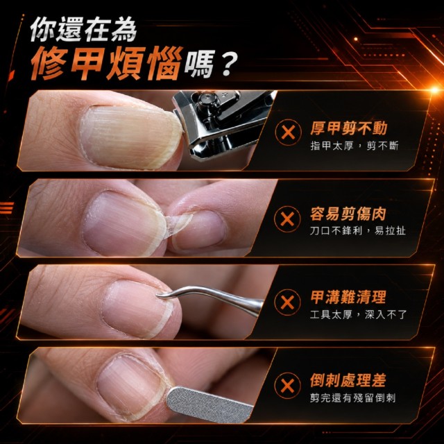 不用硬剪超有感✂️德國🇩🇪精工 25°極尖厚甲剪 3件套【顏色隨機】